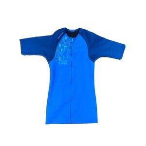Tribord Oxylane Wetsuit Neoprene Rubber Surfing Top Blue Zip Up Size 12